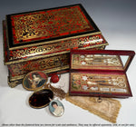 Exceptionally Large Antique French Boulle Work Trousseau Coffret, Marriage or Jewelry Box, EC
