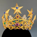 Lovely Antique French Paste Jeweled Canonical Coronation Crown, Tiara or Diadem Religious Processional