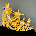 Lovely Antique French Paste Jeweled Canonical Coronation Crown, Tiara or Diadem Religious Processional