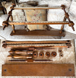 Antique 28.5" Lathe Turned French Tabletop or Lap Top Embroidery or Needlework Frame, Stand, Stretcher