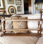 Antique 28.5" Lathe Turned French Tabletop or Lap Top Embroidery or Needlework Frame, Stand, Stretcher