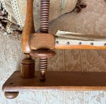 Antique 28.5" Lathe Turned French Tabletop or Lap Top Embroidery or Needlework Frame, Stand, Stretcher