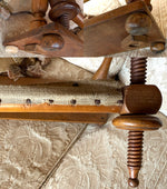 Antique 28.5" Lathe Turned French Tabletop or Lap Top Embroidery or Needlework Frame, Stand, Stretcher