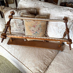 Antique 28.5" Lathe Turned French Tabletop or Lap Top Embroidery or Needlework Frame, Stand, Stretcher