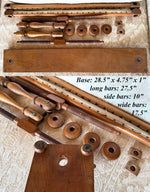 Antique 28.5" Lathe Turned French Tabletop or Lap Top Embroidery or Needlework Frame, Stand, Stretcher