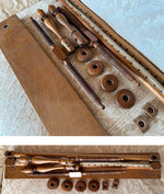 Antique 28.5" Lathe Turned French Tabletop or Lap Top Embroidery or Needlework Frame, Stand, Stretcher