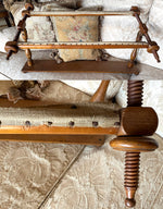 Antique 28.5" Lathe Turned French Tabletop or Lap Top Embroidery or Needlework Frame, Stand, Stretcher