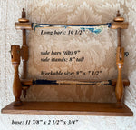 Small Antique Lathe Turned Wood French Embroidery Frame, Lap or Tabletop for Child or Adult 12" x 9"