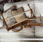 Small Antique Lathe Turned Wood French Embroidery Frame, Lap or Tabletop for Child or Adult 12" x 9"