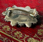 Superb 15k Georgian to Victorian Era Mourning Jewelry, Facet Cut Jet Gems or Onyx, Hair Art