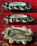 Superb 15k Georgian to Victorian Era Mourning Jewelry, Facet Cut Jet Gems or Onyx, Hair Art