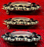 Superb 15k Georgian to Victorian Era Mourning Jewelry, Facet Cut Jet Gems or Onyx, Hair Art