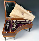 RARE Antique 19th Century French Miniature Piano Sewing Box, Music Box Plays, Sewing Tools