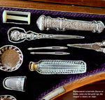 RARE Antique 19th Century French Miniature Piano Sewing Box, Music Box Plays, Sewing Tools