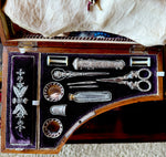 RARE Antique 19th Century French Miniature Piano Sewing Box, Music Box Plays, Sewing Tools