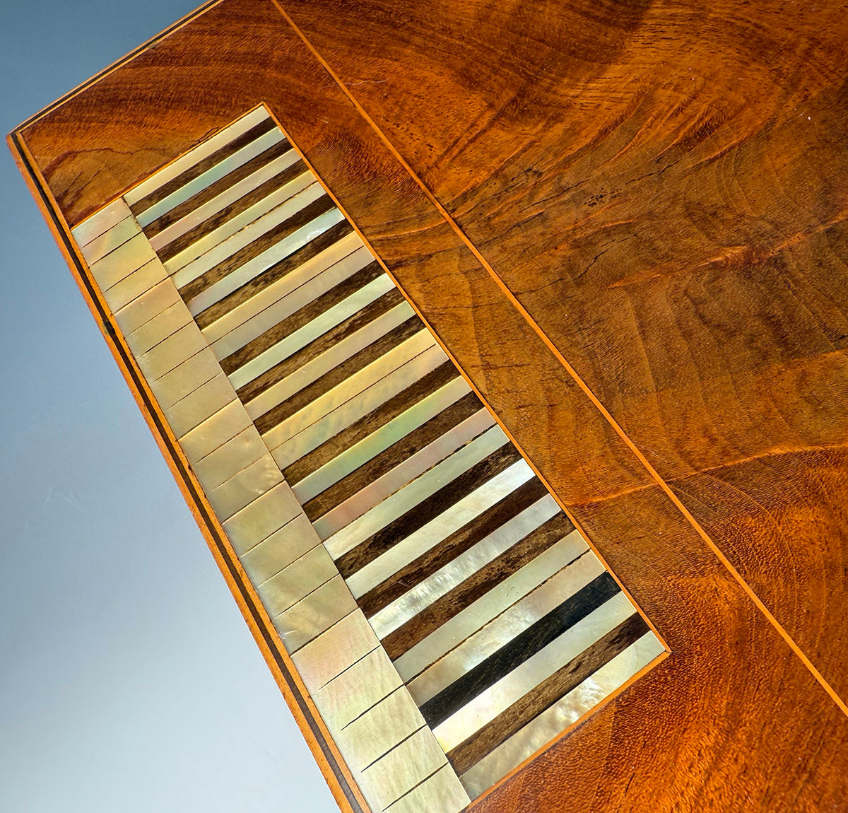 RARE Antique 19th Century French Miniature Piano Sewing Box, Music Box Plays, Sewing Tools