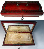 Rare Antique French Napoleon Era Palais Royal Sewing Etui, Box, Mother of Pearl Tools w 18k Gold