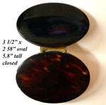 Rare Antique 18th Century French Tortoise Shell Patch or Snuff Box, Oil Painting Interior Bedroom Naughty
