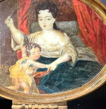 Rare Antique 18th Century French Tortoise Shell Patch or Snuff Box, Oil Painting Interior Bedroom Naughty