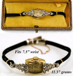 Vintage Lady's Benrus 14k Gold and Diamond Dress Watch, 17 Jewel, in Box and Working