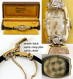 Vintage Lady's Benrus 14k Gold and Diamond Dress Watch, 17 Jewel, in Box and Working