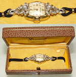Vintage Lady's Benrus 14k Gold and Diamond Dress Watch, 17 Jewel, in Box and Working