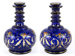 Antique French Hand Painted Enameled Cobalt Blue Liqueur Decanter, Fabulous!