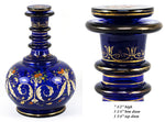 Antique French Hand Painted Enameled Cobalt Blue Liqueur Decanter, Fabulous!