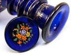 Antique French Hand Painted Enameled Cobalt Blue Liqueur Decanter, Fabulous!