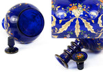 Antique French Hand Painted Enameled Cobalt Blue Liqueur Decanter, Fabulous!