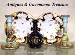 Antique French Hand Painted Enameled Cobalt Blue Liqueur Decanter, Fabulous!
