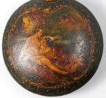 Antique Vernis Martin Style Flask or Snuff Bottle, Hand Painted Figural with Cupid, Naughty
