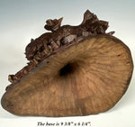 Huge 15.5" Tall Antique 19th Century Hand Carved Swiss Black Forest Stand for Oval Bowl, Goat