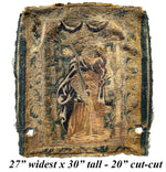 Rare c.1600s French Aubusson Figural Tapestry Panel #2 with Woman, Will Make Stunning Pillow Top