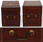 Superb c.1830 Ship Captain's Tantalus, Complete French or Dutch Marquetry Chest, Excellent