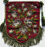 Antique Victorian Era Beadwork and Needlepoint Tapestry Made up as Fire Screen, Make a Pillow