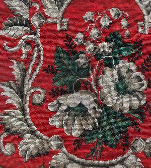 Antique Victorian Beadwork and Needlepoint Tapestry Panel Perfect for Pillow Top, Unused Fire Screen