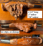 Superb Antique Hand Carved Black Forest Cheroot Holder Pipe, Figural w Man and Woman, Signed by Artist
