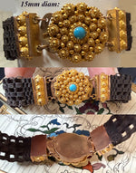 RARE Magnificent Antique Georgian Era 16k to 18k Cannetille Bracelet, Brunette Hair Band, Excellent!