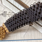 RARE Magnificent Antique Georgian Era 16k to 18k Cannetille Bracelet, Brunette Hair Band, Excellent!