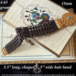 RARE Magnificent Antique Georgian Era 16k to 18k Cannetille Bracelet, Brunette Hair Band, Excellent!