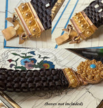 RARE Magnificent Antique Georgian Era 16k to 18k Cannetille Bracelet, Brunette Hair Band, Excellent!