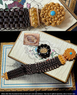 RARE Magnificent Antique Georgian Era 16k to 18k Cannetille Bracelet, Brunette Hair Band, Excellent!