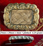 Fine 6.25 Gram 18k Gold Antique Georgian Era Mourning Locket Brooch, Blond Hair Art