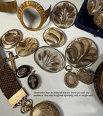 Fine 6.25 Gram 18k Gold Antique Georgian Era Mourning Locket Brooch, Blond Hair Art