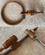 Antique French Embroidery Wood Hoop, Table Clamp Style, 10" Working Area