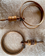 Antique French Embroidery Wood Hoop, Table Clamp Style, 10" Working Area