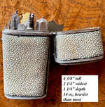 RARE Large 18th Century French Shagreen Necessaire, Traveler's Etui, 15 Tools, Eating to Drafting, Nutmeg Grater