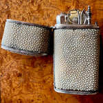 RARE Large 18th Century French Shagreen Necessaire, Traveler's Etui, 15 Tools, Eating to Drafting, Nutmeg Grater