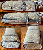 RARE Large 18th Century French Shagreen Necessaire, Traveler's Etui, 15 Tools, Eating to Drafting, Nutmeg Grater